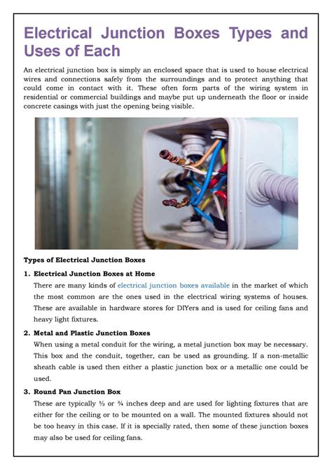 what is the point of a junction box|different types of junction boxes.